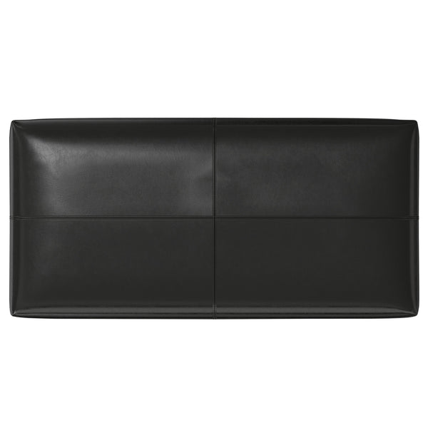 English Elm Gabbie Rectangular Storage Ottoman with Lift-Up Lid and Child-Safe Hinges, Linen-Look Upholstery Black B136P252708