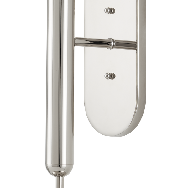 Barbican Double-Light Nickel Wall Sconce - Modern Glass Globe Design for Stylish Bathroom Lighting