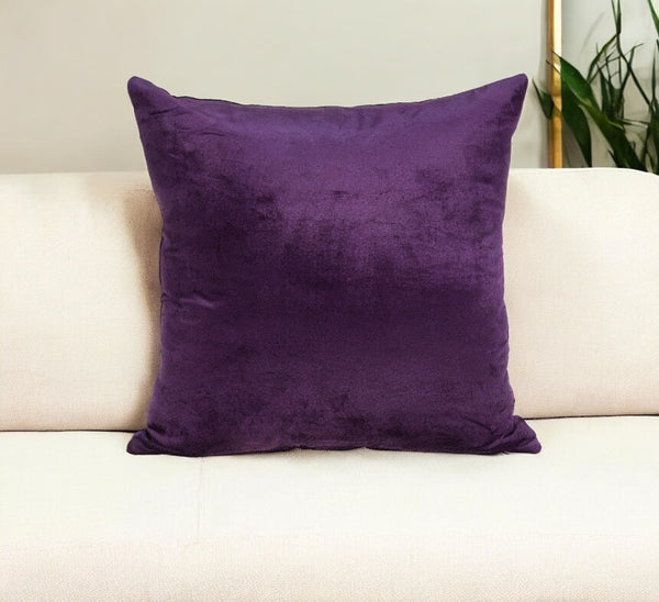 Homeroots 18" Purple Cotton Blend Throw Pillow   333993
