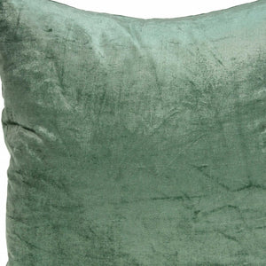 Homeroots 18" X 7" X 18" Transitional Green Solid Pillow Cover With Poly Insert   333994