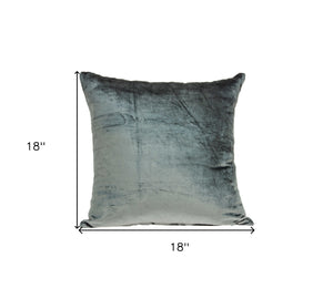 Homeroots 18" X 7" X 18" Transitional Charcoal Solid Pillow Cover With Poly Insert   333995