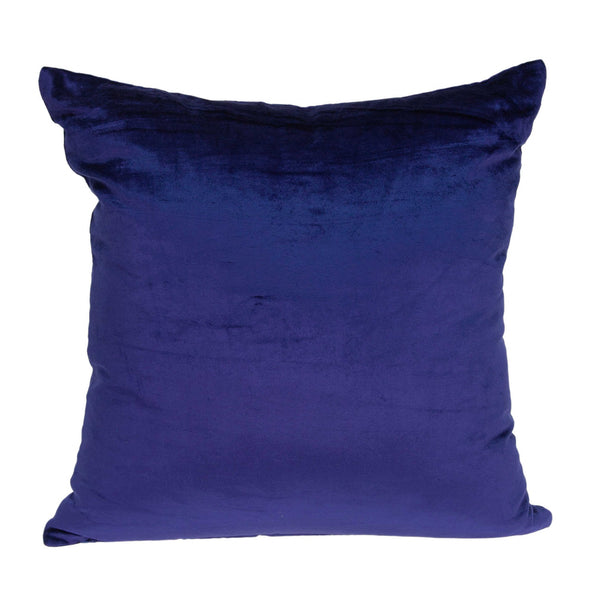 Homeroots 18" X 7" X 18" Transitional Royal Blue Solid Pillow Cover With Poly Insert   333996