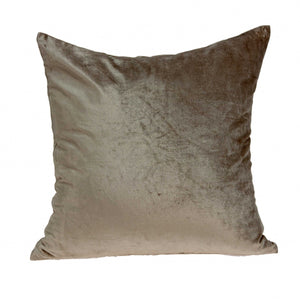 Homeroots 18" X 7" X 18" Transitional Taupe Solid Pillow Cover With Poly Insert   333998