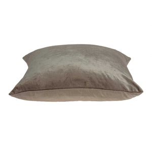 Homeroots 18" X 7" X 18" Transitional Taupe Solid Pillow Cover With Poly Insert   333998