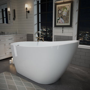 English Elm 55" Acrylic Freestanding Soaking Tub with Insulated Walls and Glossy Spa Finish T5287P418036
