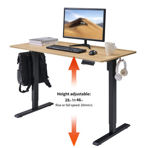 English Elm Electric Standing Desk Mahogany Steel Frame Sit Stand Home Office Workstation Amber+Graphite,Natural Wood W1769P415271