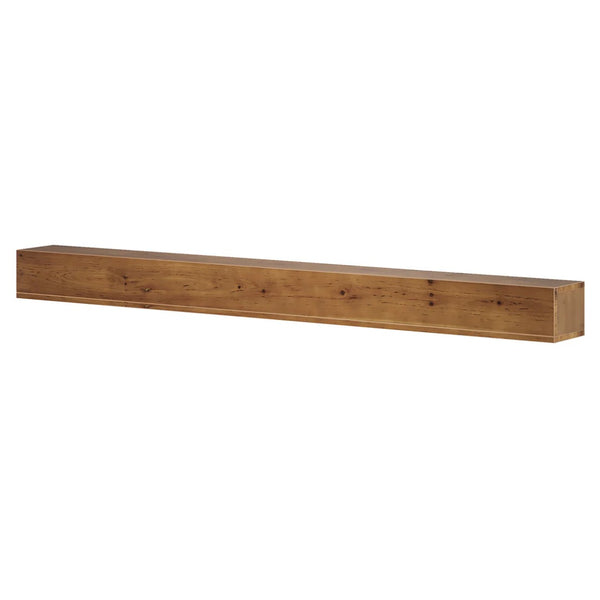English Elm Wall Mounted Solid Wood Floating Mantel Shelf Extra Long Display for Living Room T3971P464308