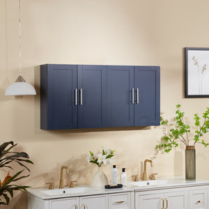 English Elm Wood Hanging Cabinet With Adjustable Shelves – Stylish Blue Storage For Home Décor & Organization W914P292872-GIGA