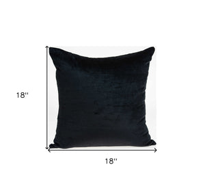 Homeroots 18" X 7" X 18" Transitional Black Solid Pillow Cover With Poly Insert   334001