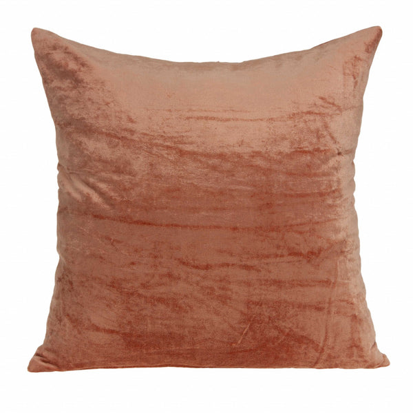 Homeroots 18" X 7" X 18" Transitional Orange Solid Pillow Cover With Poly Insert   334002