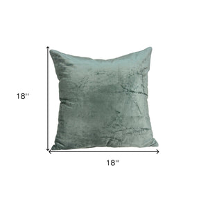 Homeroots 18" X 7" X 18" Transitional Sea Foam Solid Pillow Cover With Poly Insert   334006