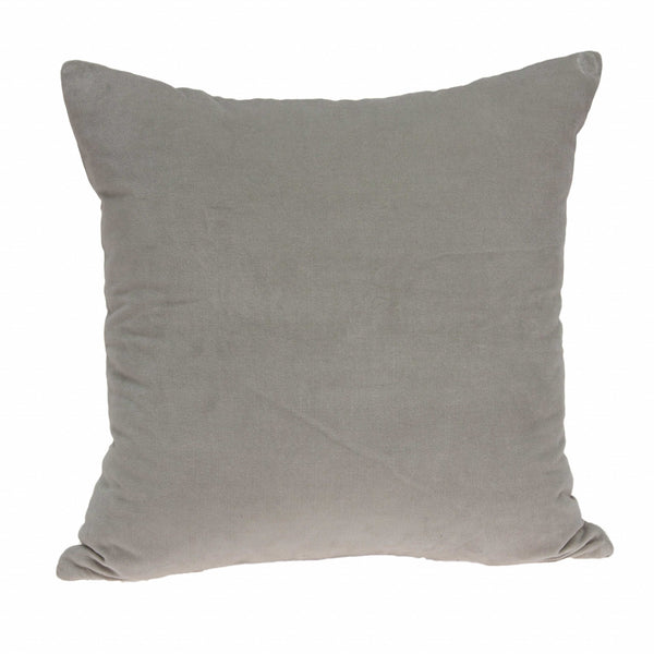 Homeroots 18" X 7" X 18" Transitional Gray Solid Pillow Cover With Poly Insert   334007