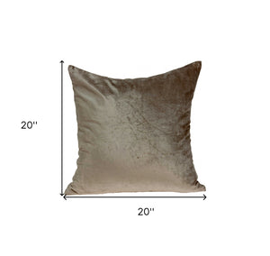 Homeroots 20" Taupe Cotton Blend Throw Pillow   334013