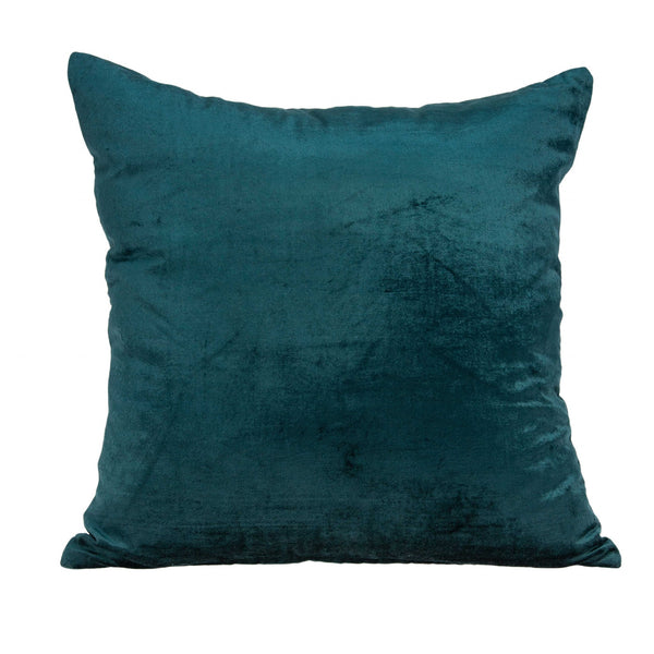 Homeroots Super Soft Teal Solid Color Decorative Accent Pillow   334015