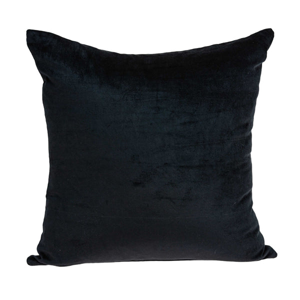 Homeroots 20" Black Cotton Blend Throw Pillow   334016