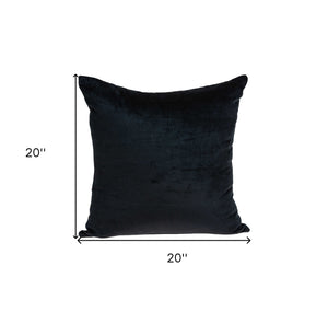 Homeroots 20" Black Cotton Blend Throw Pillow   334016