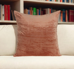 Homeroots 20" X 7" X 20" Transitional Orange Solid Pillow Cover With Poly Insert   334017