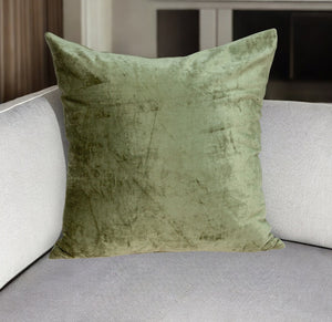 Homeroots 20" X 7" X 20" Transitional Olive Solid Pillow Cover With Poly Insert   334018