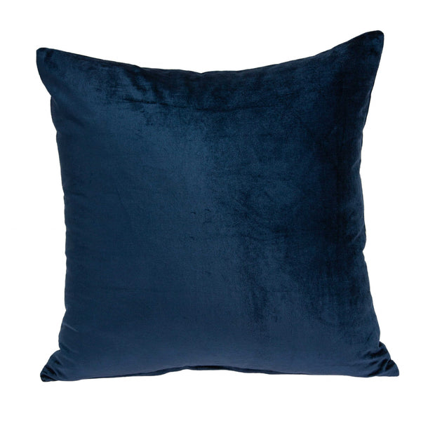 Homeroots 20" Navy Blue Cotton Blend Throw Pillow   334019