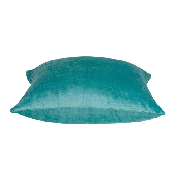 Homeroots 20" X 7" X 20" Transitional Aqua Solid Pillow Cover With Poly Insert   334020