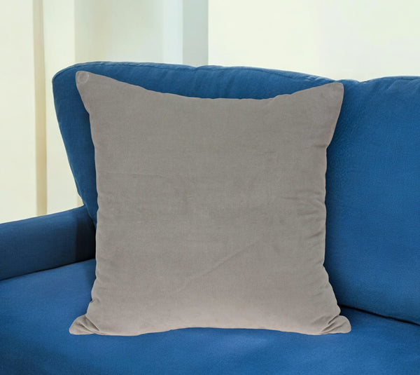 Homeroots 20" X 7" X 20" Transitional Gray Solid Pillow Cover With Poly Insert   334022