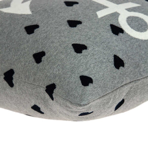 Homeroots Casual Square Grey Nautical Anchor Accent Pillow   334026