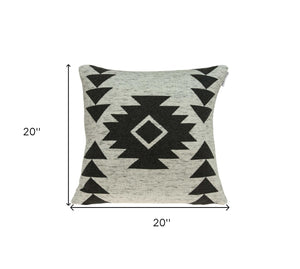 Homeroots 20" X 7" X 20" Southwest Tan Accent Cotton Pillow Cover With Poly Insert   334034