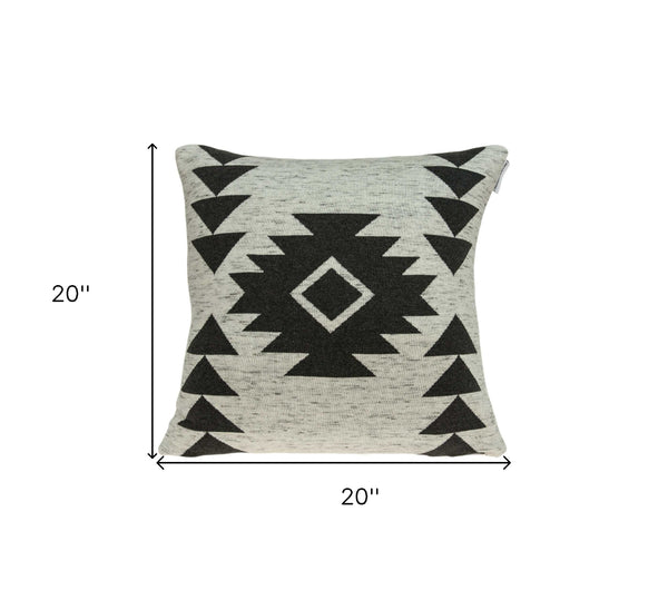 Homeroots 20" X 7" X 20" Southwest Tan Accent Cotton Pillow Cover With Poly Insert   334034