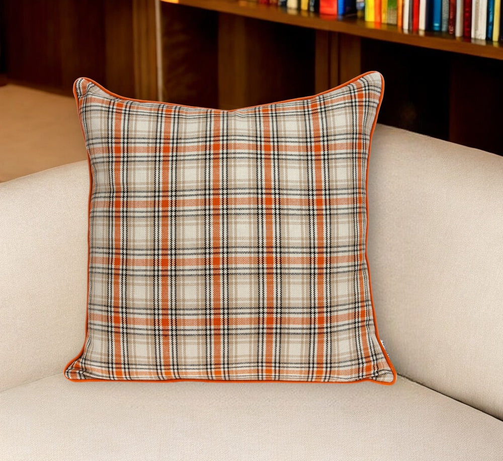 Homeroots 20" X 7" X 20" Transitional Multicolor Cotton Pillow Cover With Poly Insert   334036