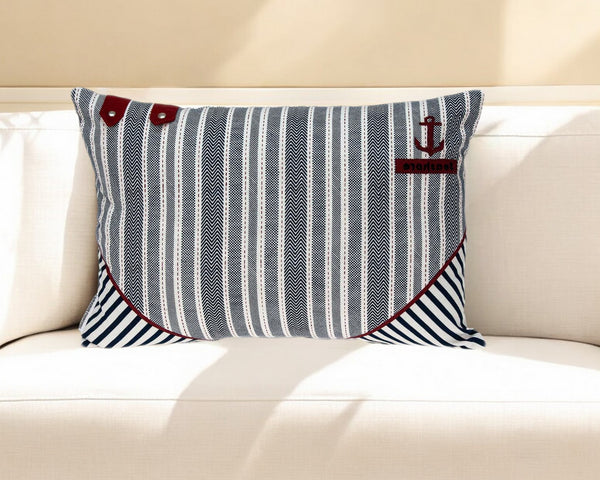 Homeroots 14" X 20" Gray Cotton Throw Pillow   334037