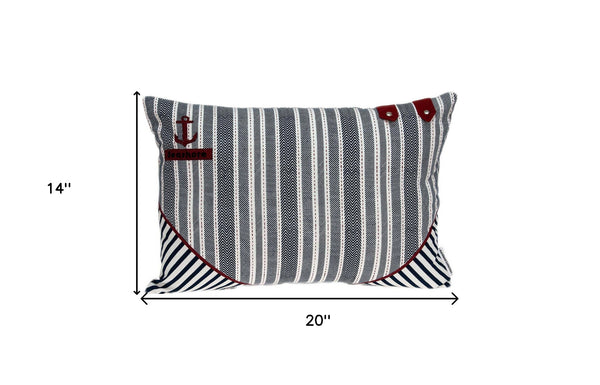 Homeroots 14" X 20" Gray Cotton Throw Pillow   334037