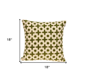 Homeroots 18" X 7" X 18" Transitional Beige Printed Pillow Cover With Poly Insert   334038