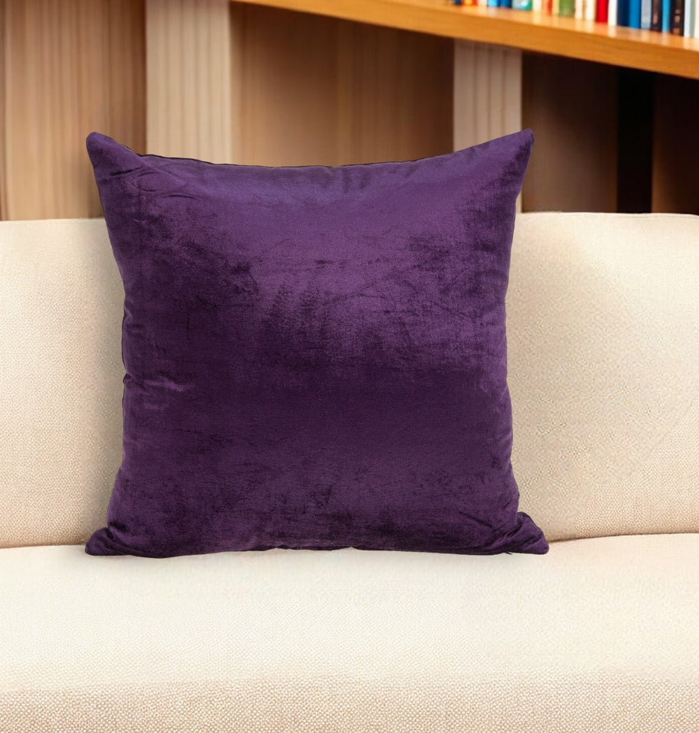 Homeroots 22" Purple Cotton Blend Throw Pillow   334040