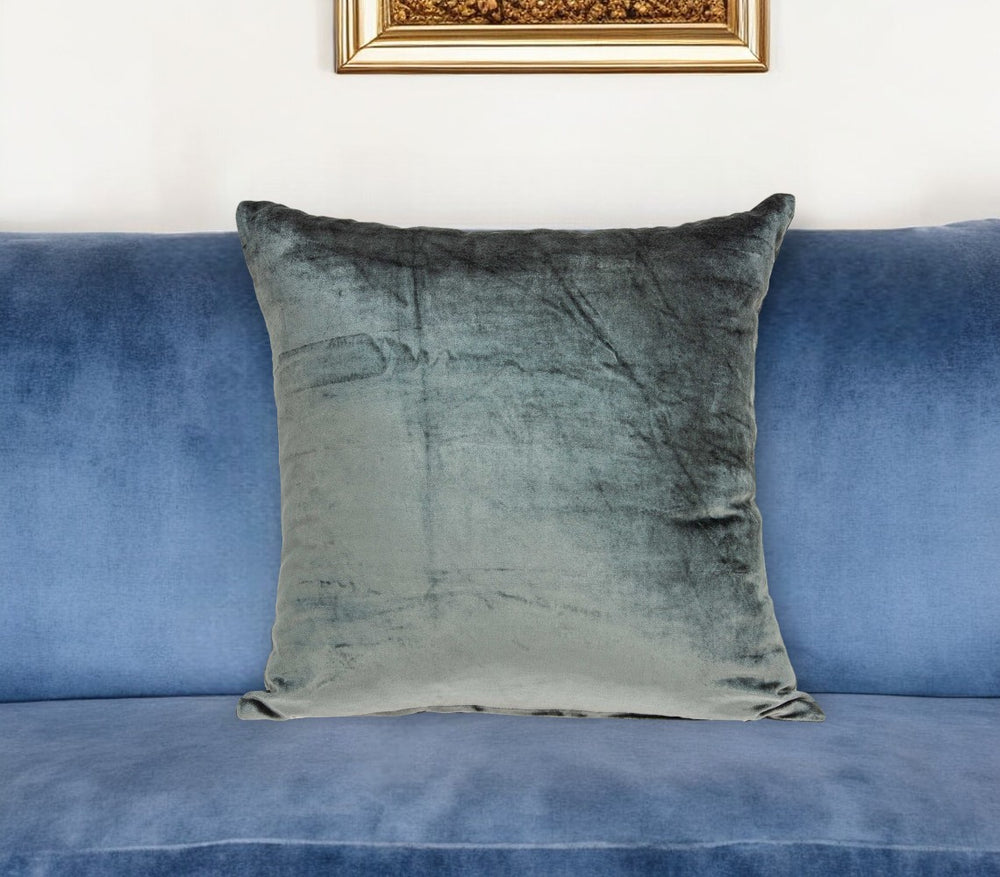 Homeroots 22" X 7" X 22" Transitional Charcoal Solid Pillow Cover With Poly Insert   334042