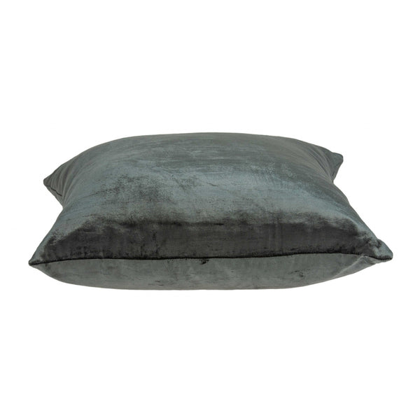 Homeroots 22" X 7" X 22" Transitional Charcoal Solid Pillow Cover With Poly Insert   334042