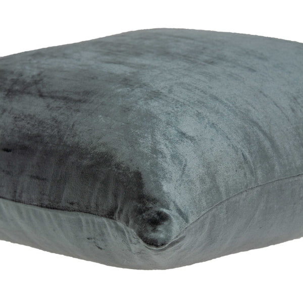 Homeroots 22" X 7" X 22" Transitional Charcoal Solid Pillow Cover With Poly Insert   334042