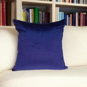 Homeroots 22" Royal Blue Cotton Blend Throw Pillow   334043
