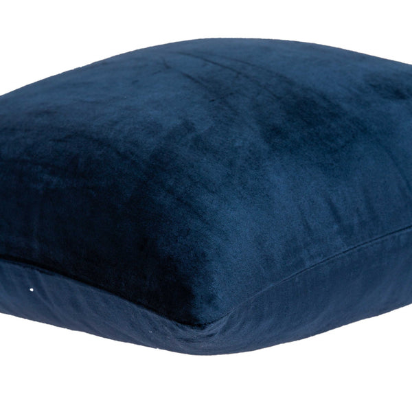 Homeroots 22" X 7" X 22" Transitional Navy Blue Solid Pillow Cover With Poly Insert   334046