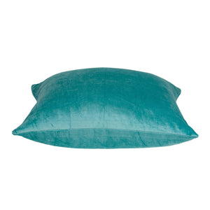 Homeroots 22" X 7" X 22" Transitional Aqua Solid Pillow Cover With Poly Insert   334047