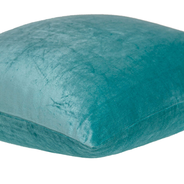 Homeroots 22" X 7" X 22" Transitional Aqua Solid Pillow Cover With Poly Insert   334047