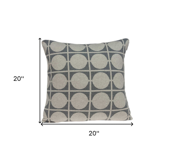 Homeroots 20" X 7" X 20" Transitional Tan & Grey Pillow Cover With Poly Insert   334051