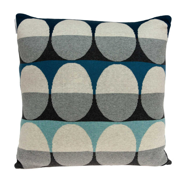 Homeroots 20" X 7" X 20" Transitional Gray And Blue Pillow Cover With Poly Insert   334053