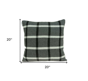 Homeroots 20" X 7" X 20" Transitional Gray Pillow Cover With Poly Insert   334057