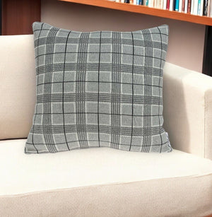 Homeroots 20" X 7" X 20" Transitional Gray Accent Pillow Cover With Poly Insert   334058