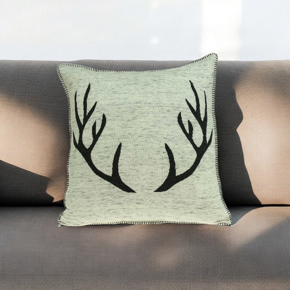 Homeroots 20" X 7" X 20" Lodge Grey & Black Pillow Cover With Poly Insert   334059