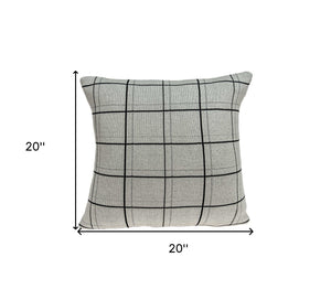 Homeroots 20" X 7" X 20" Transitional Gray  Pillow Cover With Poly Insert   334061