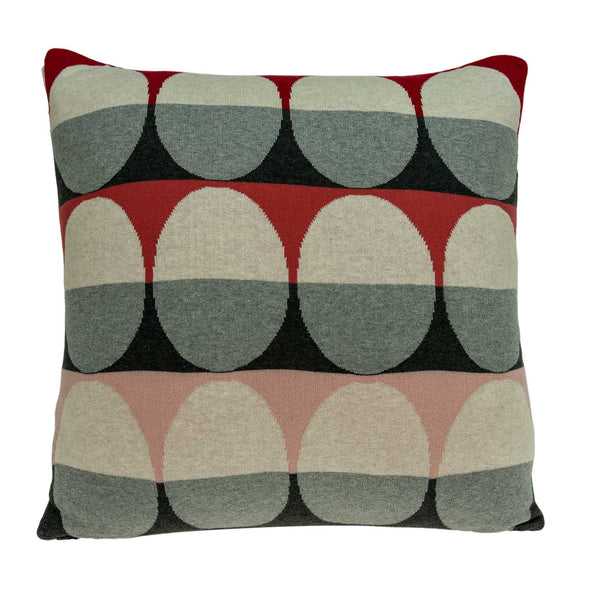 Homeroots 20" X 7" X 20" Transitional Gray And Red Pillow Cover With Poly Insert   334066