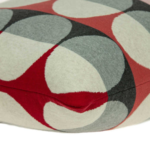 Homeroots 20" X 7" X 20" Transitional Gray And Red Pillow Cover With Poly Insert   334066