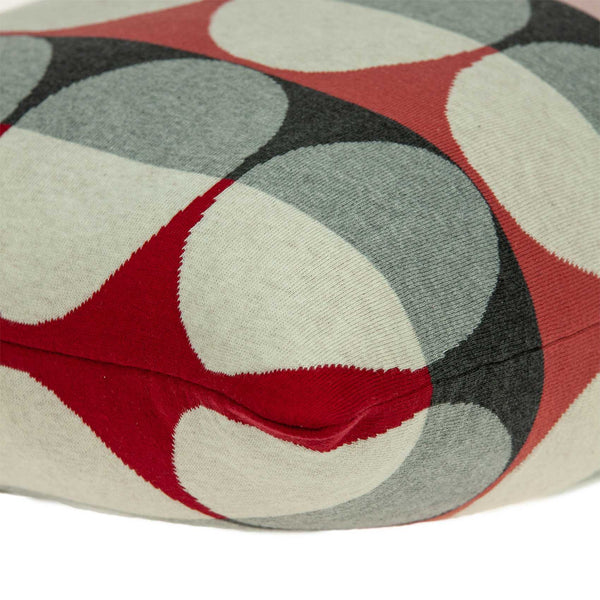 Homeroots 20" X 7" X 20" Transitional Gray And Red Pillow Cover With Poly Insert   334066
