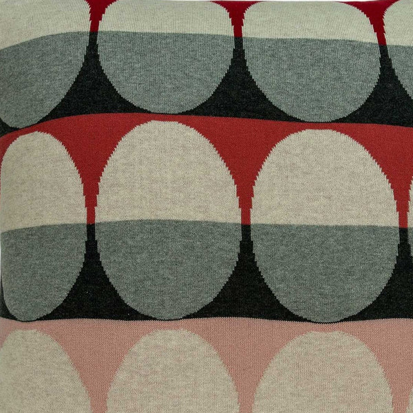 Homeroots 20" X 7" X 20" Transitional Gray And Red Pillow Cover With Poly Insert   334066